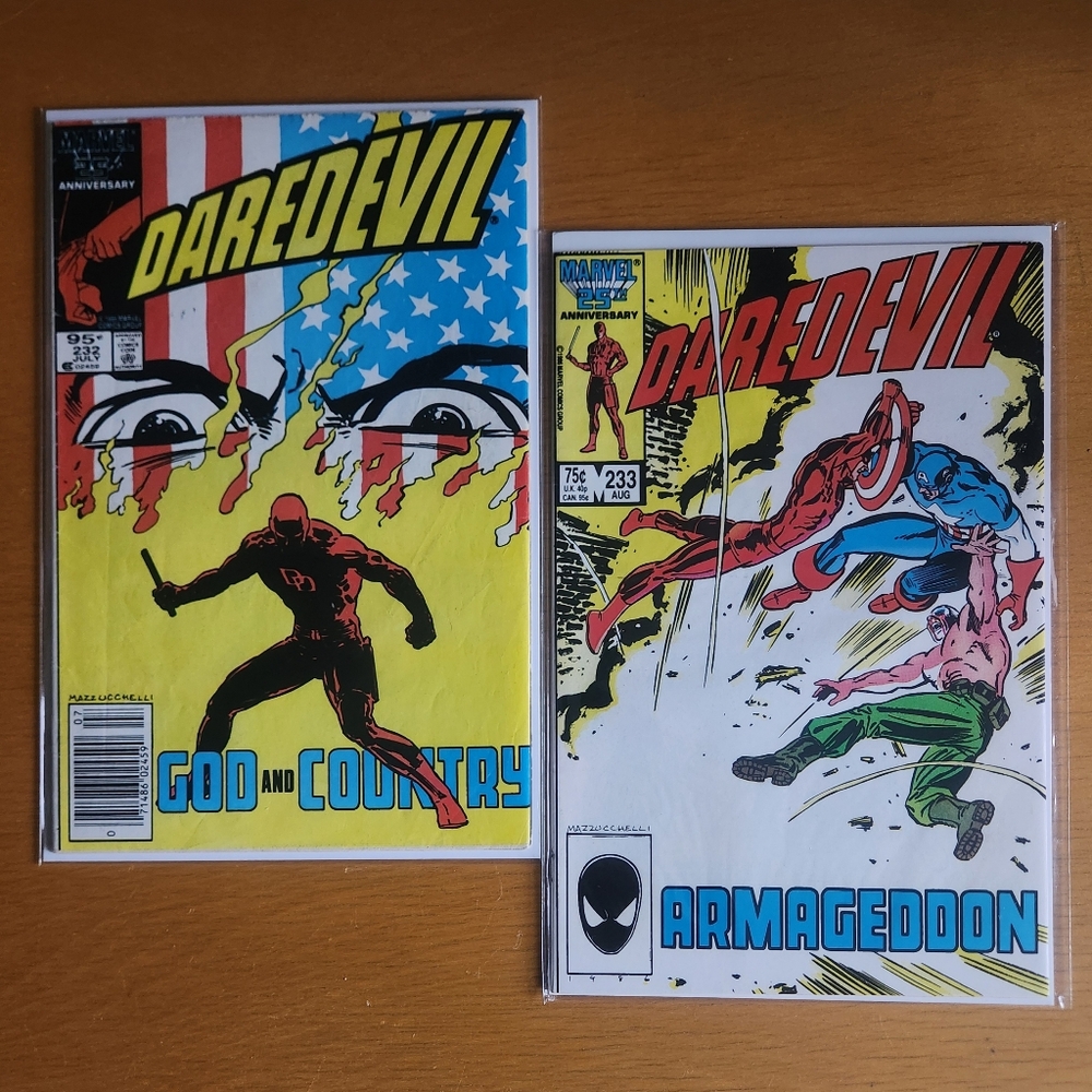 Daredevil #232 & #233, 1980s comic books (Lot of 2)